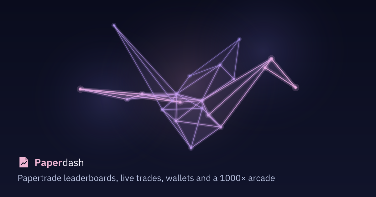 Papertrade stats: TVL, LP balance, volume and accounts · Paperdash